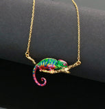 18K Lizard Enamel Jewelry