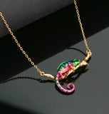 18K Lizard Enamel Jewelry