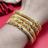 18K Dubai Bangles For Women African Party Wedding Bracelets Bangles