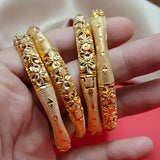 18K Dubai Bangles For Women African Party Wedding Bracelets Bangles