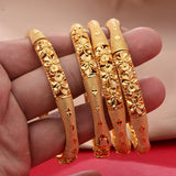 18K Dubai Bangles For Women African Party Wedding Bracelets Bangles