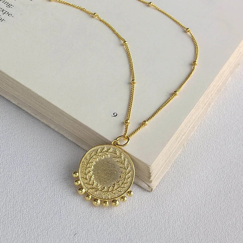 925 Sterling Silver Peace Wheat Pendant Chain Necklace TLX656