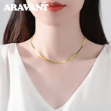 Elegant 18K 3mm Snake Bone Necklace Chain for Women