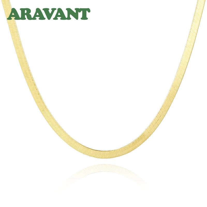 Elegant 18K 3mm Snake Bone Necklace Chain for Women