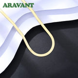 Elegant 18K 3mm Snake Bone Necklace Chain for Women