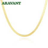Elegant 18K 3mm Snake Bone Necklace Chain for Women