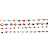 18K 5mm 7mm Oval Beads Evil Eye Resin Spacer Beads Copper Cross Chain DIY Neckla