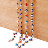 18K 5mm 7mm Oval Beads Evil Eye Resin Spacer Beads Copper Cross Chain DIY Neckla