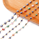 18K 5mm 7mm Oval Beads Evil Eye Resin Spacer Beads Copper Cross Chain DIY Neckla
