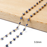 18K 5mm 7mm Oval Beads Evil Eye Resin Spacer Beads Copper Cross Chain DIY Neckla