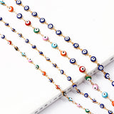 18K 5mm 7mm Oval Beads Evil Eye Resin Spacer Beads Copper Cross Chain DIY Neckla