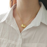 Shell Pearl Pendant Necklace 925 Sterling Silver Popcorn Chain Fine Jewelry