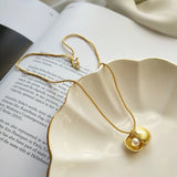 Shell Pearl Pendant Necklace 925 Sterling Silver Popcorn Chain Fine Jewelry