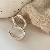 925 Sterling Silver U Shape Hoop Earring Female Korea Earrings
