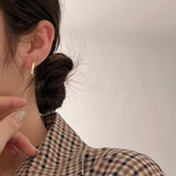 925 Sterling Silver U Shape Hoop Earring Female Korea Earrings