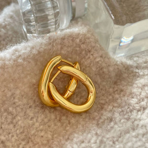 925 Sterling Silver U Shape Hoop Earring Female Korea Earrings