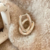925 Sterling Silver U Shape Hoop Earring Female Korea Earrings