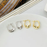 18K 925 Silver Hollow Twisted Hoop Huggie Earrings Charms Fine Jewelry
