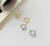 18K 925 Silver Hollow Twisted Hoop Huggie Earrings Charms Fine Jewelry