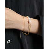 Baroque Pearl Sterling Silver Chain Bracelet