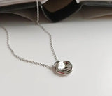 18K 925 Silver Geometric Irregular Coin Pendant Necklace C-B331