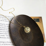 18K 925 Silver Sun & Moon Pendant Necklace C-B475