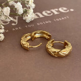 925 Silver Grid Lattice Circle Round Ear Hoop Earrings C-C972
