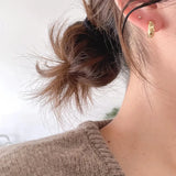 925 Silver Grid Lattice Circle Round Ear Hoop Earrings C-C972