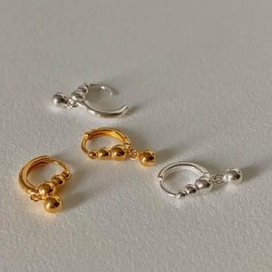 925 Silver Ball Hoop Earrings C-C1020