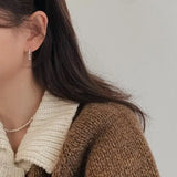 925 Silver Ball Hoop Earrings C-C1020