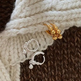 925 Silver Ball Hoop Earrings C-C1020