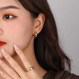 Sparkling Zircon Star Ear-Bone Sterling Silver Earrings