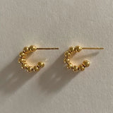 925 Sterling Silver Round Ball Circle Arch Stud Ear Earrings C-C981
