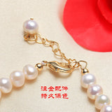 18K Round Natural Pearl Bracelet for Women
