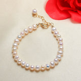 18K Round Natural Pearl Bracelet for Women