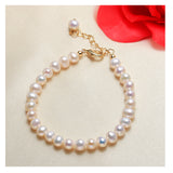 18K Round Natural Pearl Bracelet for Women