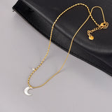 18K Beads Chain Shell Choker Necklace Top