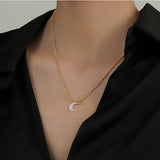18K Beads Chain Shell Choker Necklace Top
