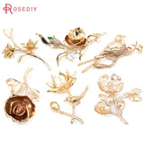18K Brass Flower Connect Charms Pendants for Jewelry Making