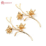18K Brass Flower Connect Charms Pendants for Jewelry Making
