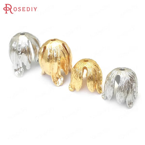 18K Brass Flower Caps Tassel Caps for DIY Jewelry Making
