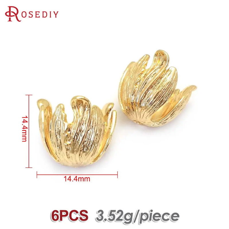 18K Brass Flower Caps Tassel Caps for DIY Jewelry Making