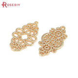 18K Brass Flower Charms Pendants Jewelry Making Supplies