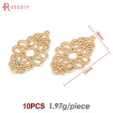 18K Brass Flower Charms Pendants Jewelry Making Supplies