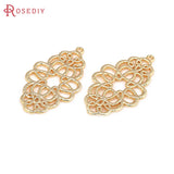 18K Brass Flower Charms Pendants Jewelry Making Supplies
