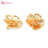 18K Brass Flower Charms Pendants for DIY Jewelry Making