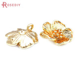 18K Brass Flower Charms Pendants for DIY Jewelry Making