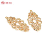18K Brass Flower Charms Pendants Jewelry Making Supplies