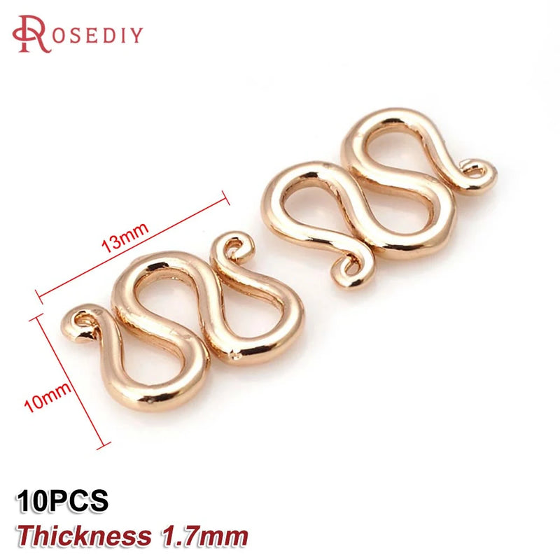 18K Brass S M Shape Bracelet Necklace Clasps Jewelry Supplies
