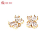 18K Brass Zircon Butterfly Charms Pendants for DIY Jewelry Making